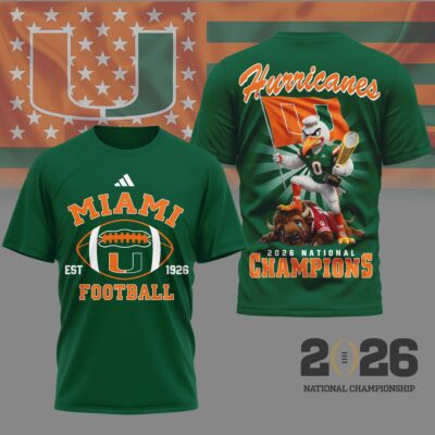 Miami Hurricanes | Premium NCAA 2026 CFP National Champions 3D Shirt