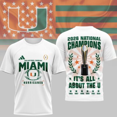 Miami Hurricanes | Premium NCAA 2026 CFP National Champions 3D Shirt