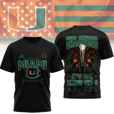 Miami Hurricanes | Premium NCAA 2026 CFP National Champions 3D Shirt