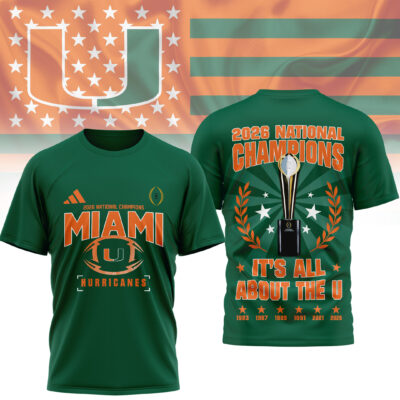 Miami Hurricanes | Premium NCAA 2026 CFP National Champions 3D Shirt