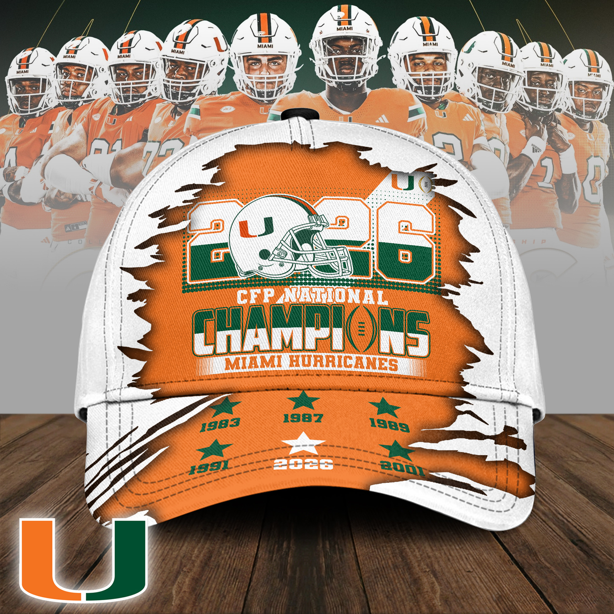 Miami Hurricanes | Premium NCAA 2026 CFP National Champions Classic Cap - Image 2
