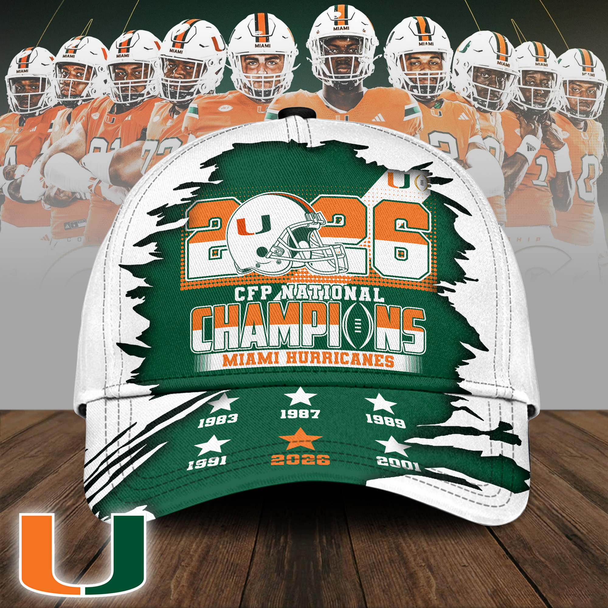 Miami Hurricanes | Premium NCAA 2026 CFP National Champions Classic Cap - Image 3