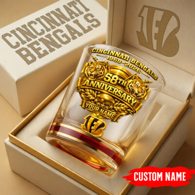 Cincinnati Bengals | Premium NFL Football Legacy Anniversary Whiskey Glass