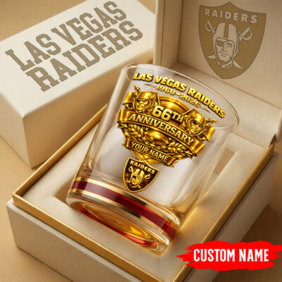 Las Vegas Raiders | Premium NFL Football Legacy Anniversary Whiskey Glass