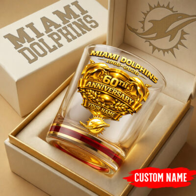 Miami Dolphins | Premium NFL Football Legacy Anniversary Whiskey Glass