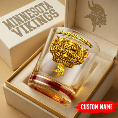 Minnesota Vikings | Premium NFL Football Legacy Anniversary Whiskey Glass