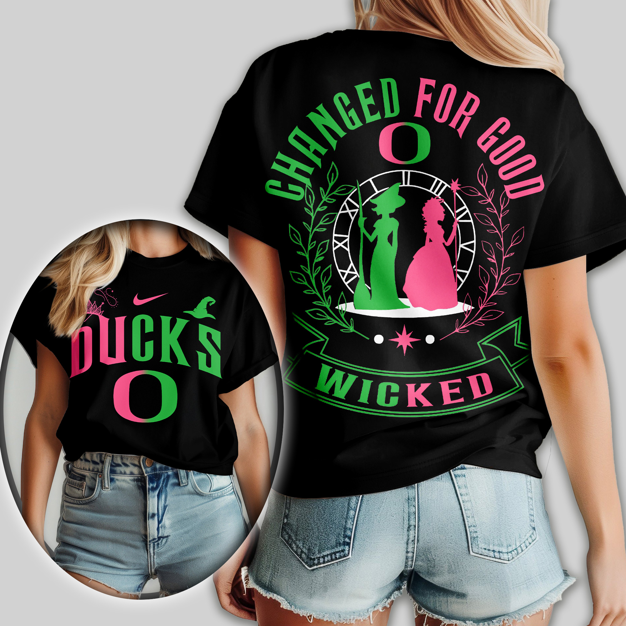 Oregon Ducks | Premium NCAA Wicked Changed For Good Women Shirt - Image 2