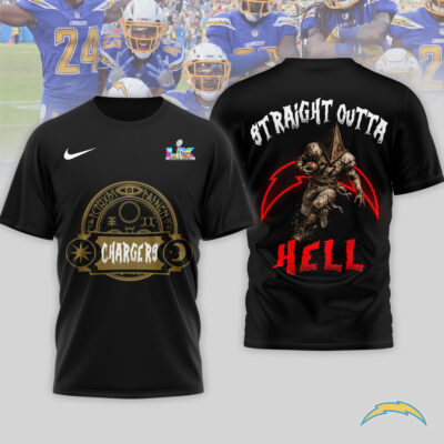 Los Angeles Chargers | Premium NFL 2026 Super Bowl x Silent Hill 3D Shirt - 4XL