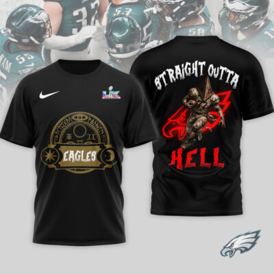 Philadelphia Eagles | Premium NFL 2026 Super Bowl x Silent Hill 3D Shirt - 4XL