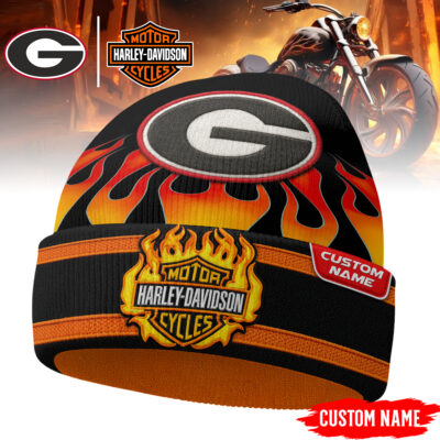 Georgia Bulldogs | Premium NCAA Harley Davidson Beanie Hat - 3
