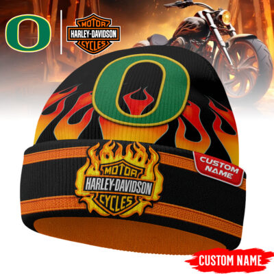 Oregon Ducks | Premium NCAA Harley Davidson Beanie Hat - 3