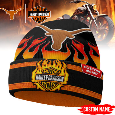 Texas Longhorns | Premium NCAA Harley Davidson Beanie Hat - 3