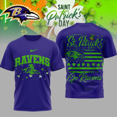 Baltimore Ravens | Premium NFL St. Patricks Day 3D Shirt