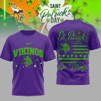 Minnesota Vikings | Premium NFL St. Patricks Day 3D Shirt