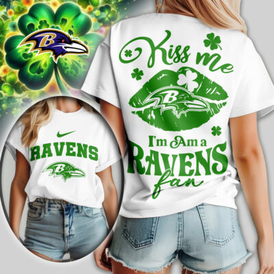 Baltimore Ravens | Premium NFL Kiss Me St. Patricks Day Women Shirt