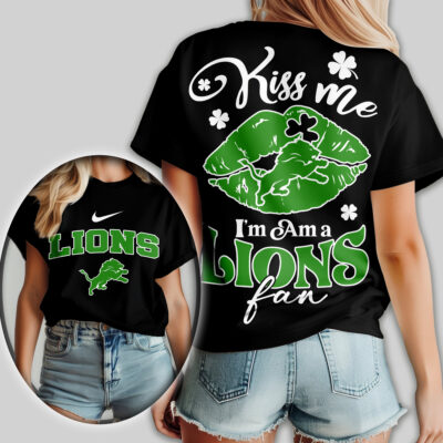 Detroit Lions | Premium NFL Kiss Me St. Patricks Day Women Shirt