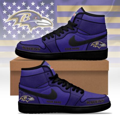 Baltimore Ravens | Premium NFL Pride Jordan 1 High Top Sneaker