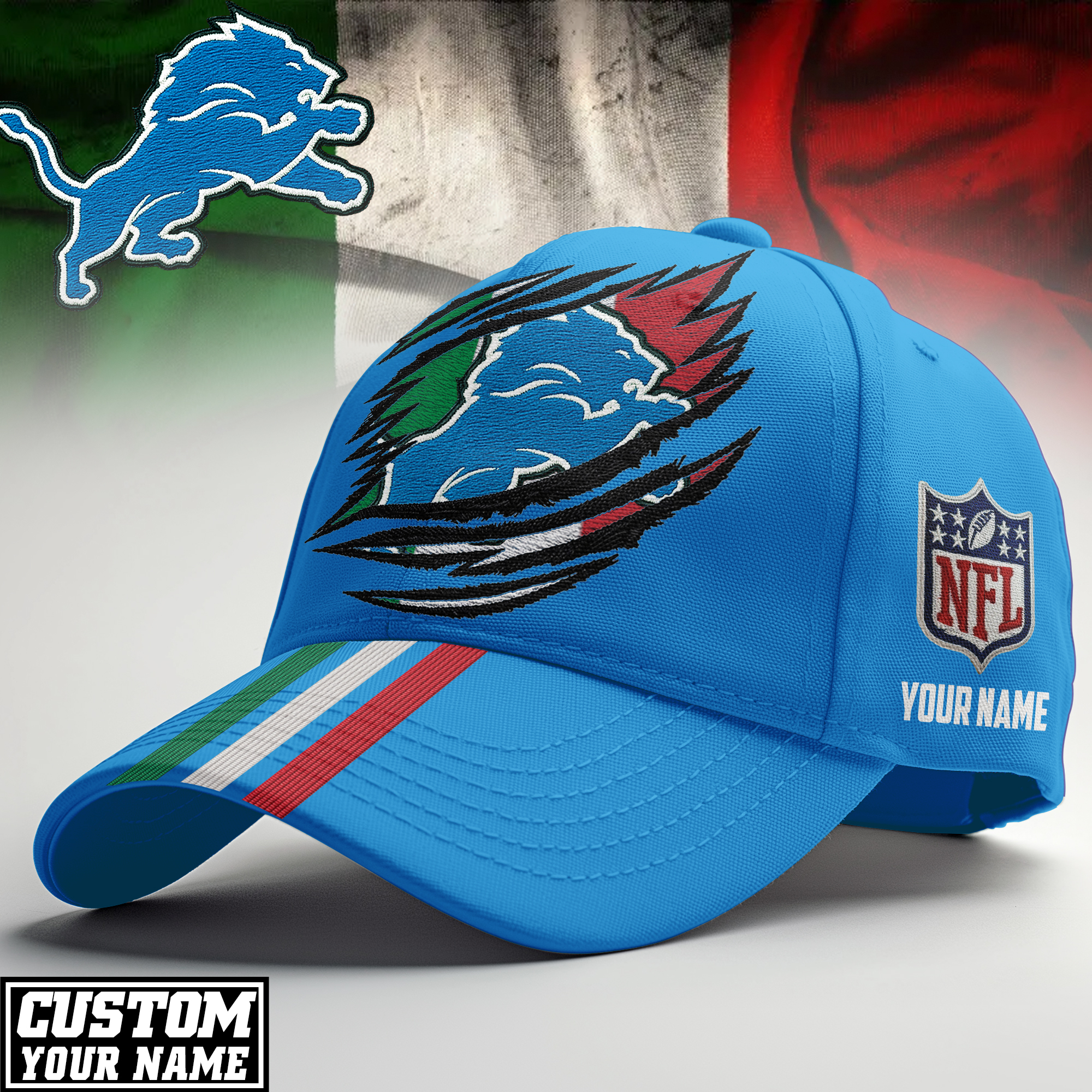 Detroit Lions | Premium NFL Italy Classic Cap - Image 2