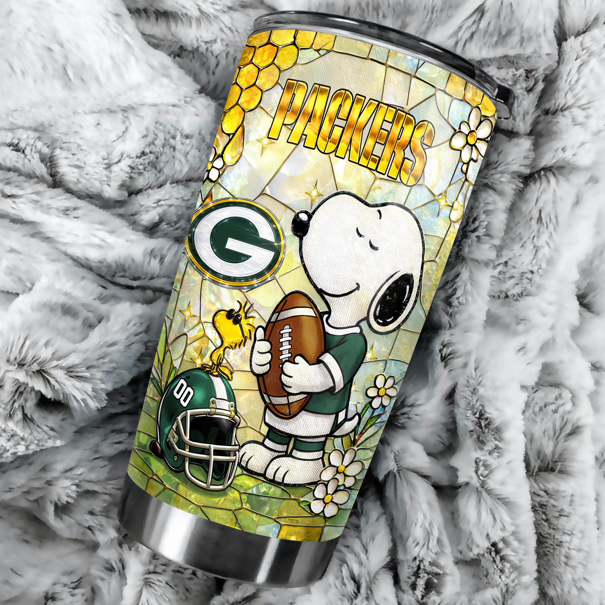 Green Bay Packers | Premium NFL Snoopy Pride Tumbler - Image 2