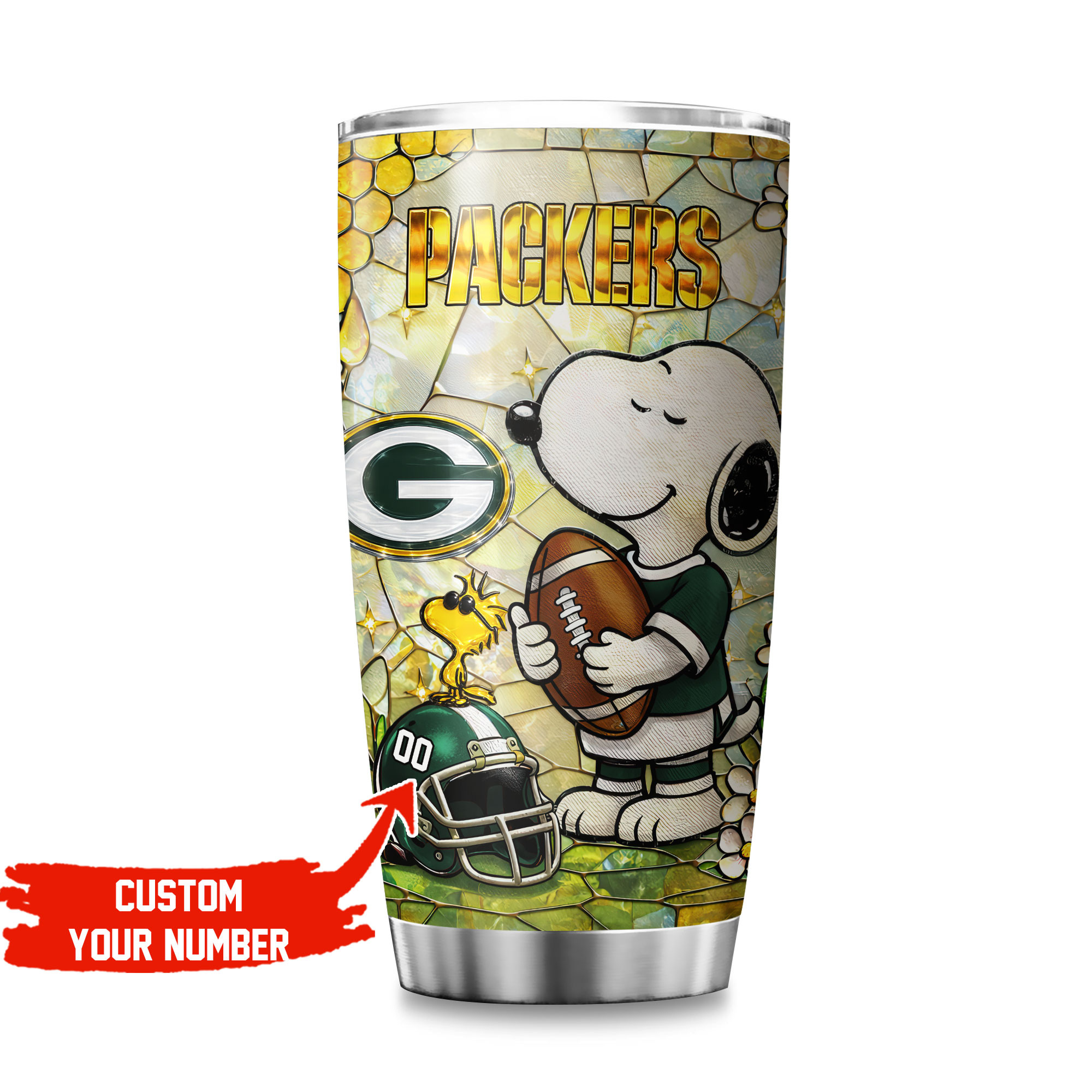 Green Bay Packers | Premium NFL Snoopy Pride Tumbler - Image 3