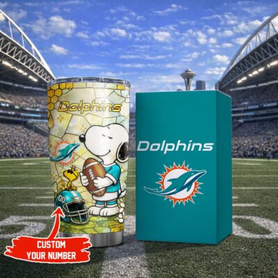 Miami Dolphins | Premium NFL Snoopy Pride Tumbler