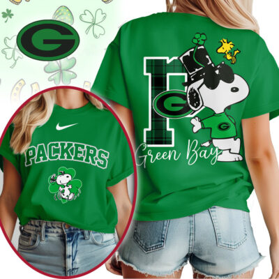 Green Bay Packers | Premium NFL Snoopy St Patricks Day Shirt