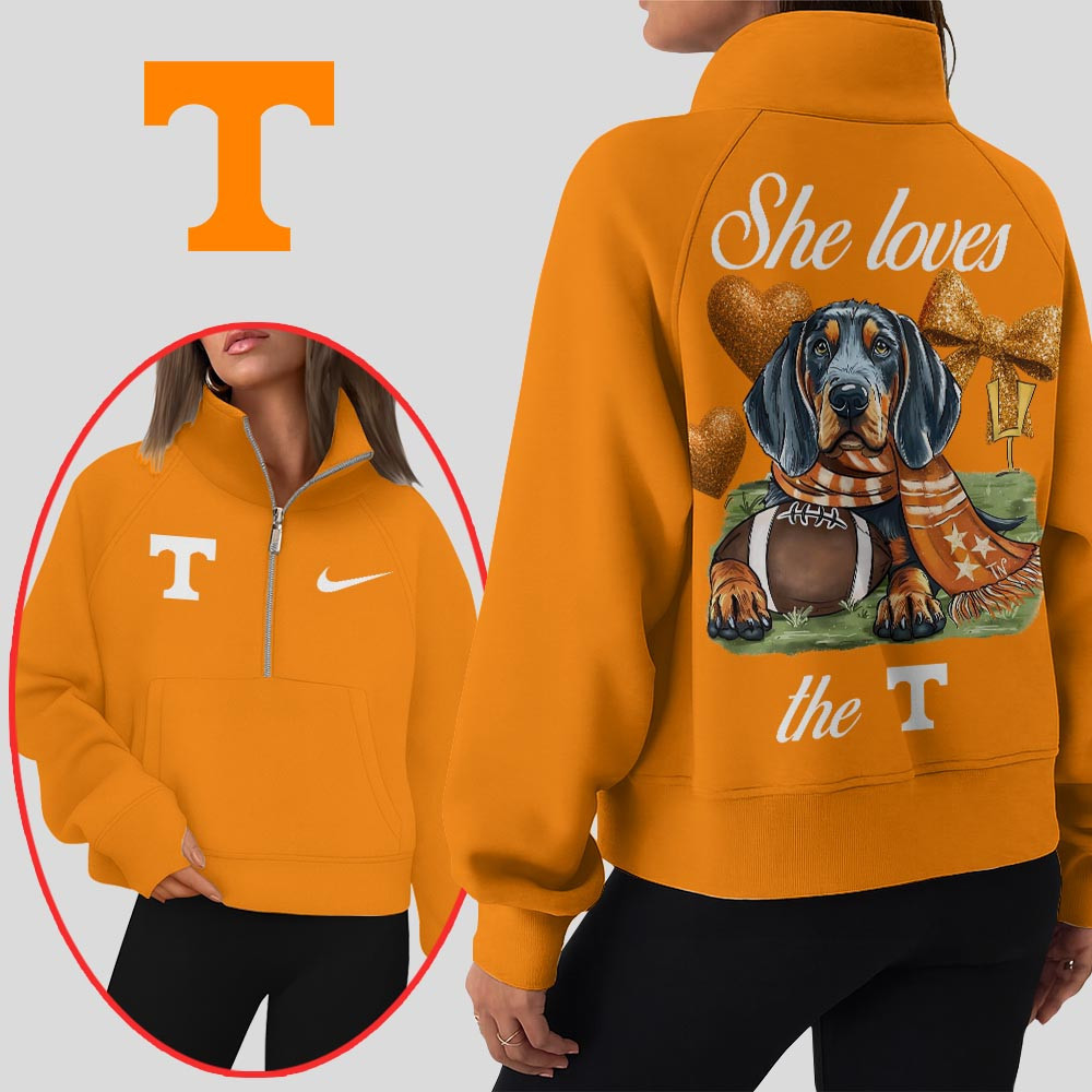 Tennessee Volunteers | Premium Women Half Zip Cropped Sweatshirts - Image 4