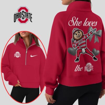 Ohio State Buckeyes | Premium Women Half Zip Cropped Sweatshirts
