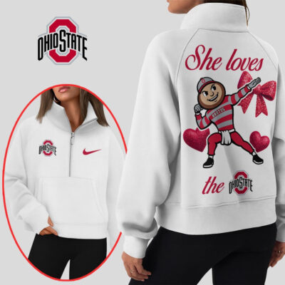 Ohio State Buckeyes | Premium Women Half Zip Cropped Sweatshirts