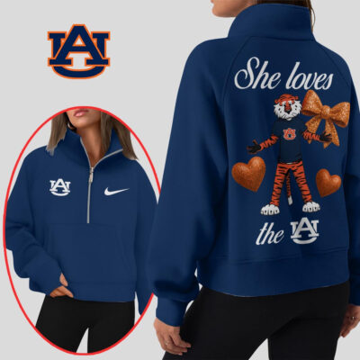 Auburn Tigers | Premium Women Half Zip Cropped Sweatshirts