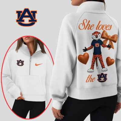Auburn Tigers | Premium Women Half Zip Cropped Sweatshirts