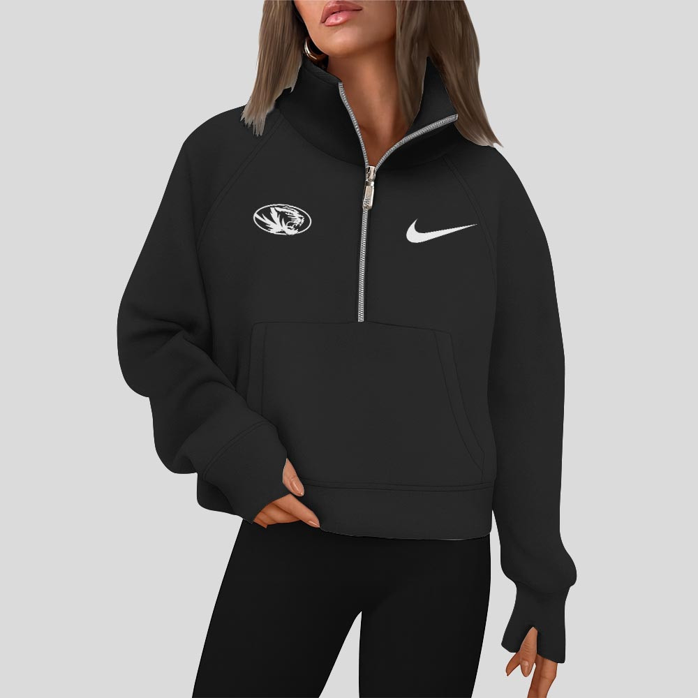 Missouri Tigers | Premium Women Half Zip Cropped Sweatshirts - Image 3