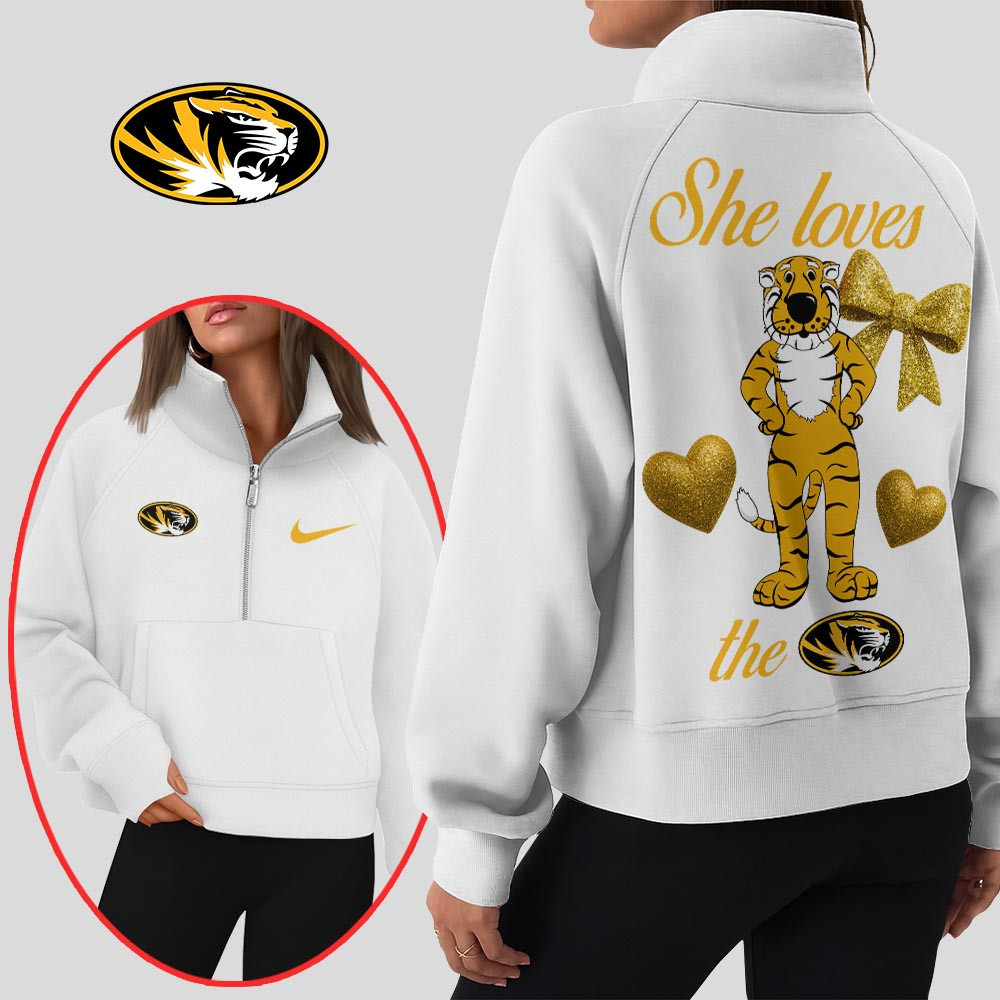 Missouri Tigers | Premium Women Half Zip Cropped Sweatshirts - Image 4