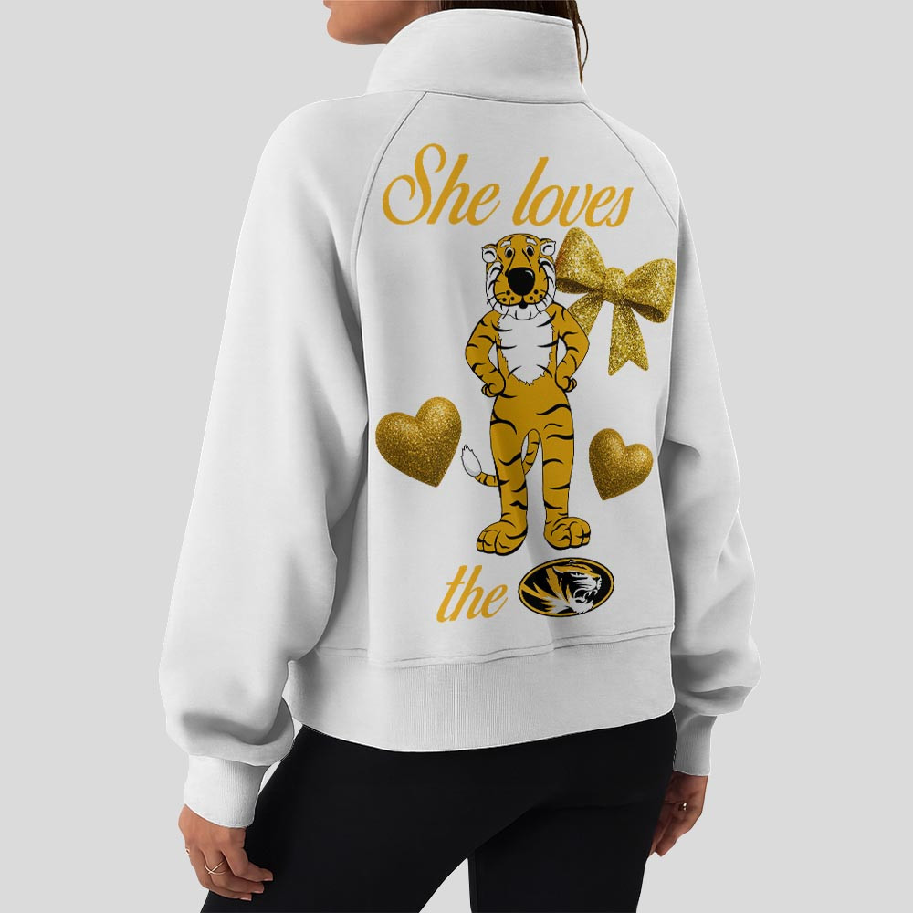 Missouri Tigers | Premium Women Half Zip Cropped Sweatshirts - Image 6