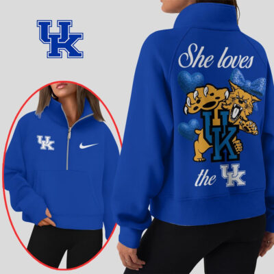 Kentucky Wildcats | Premium Women Half Zip Cropped Sweatshirts