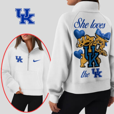Kentucky Wildcats | Premium Women Half Zip Cropped Sweatshirts