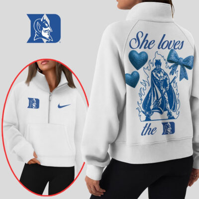Duke Blue Devils | Premium Women Half Zip Cropped Sweatshirts