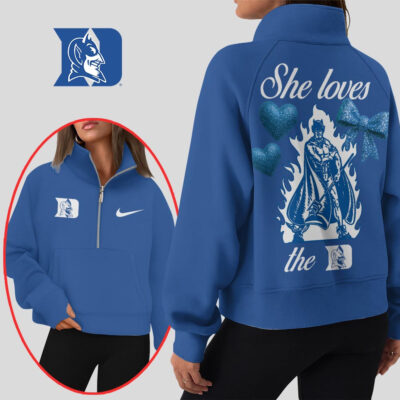 Duke Blue Devils | Premium Women Half Zip Cropped Sweatshirts