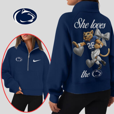 Penn State Nittany Lions | Premium Women Half Zip Cropped Sweatshirts