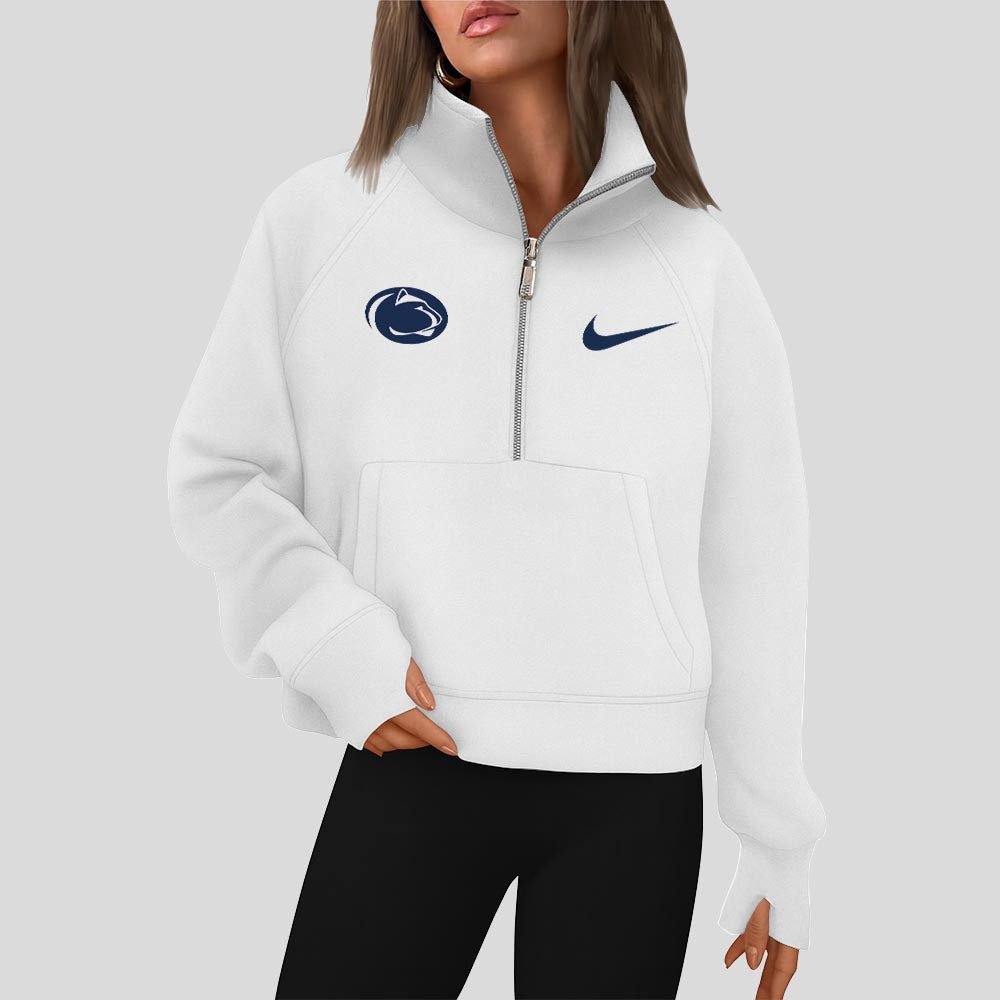 Penn State Nittany Lions | Premium Women Half Zip Cropped Sweatshirts - Image 5