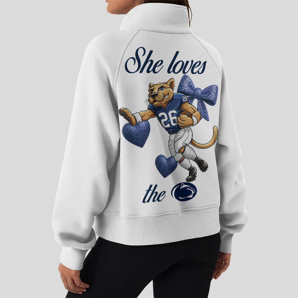 Penn State Nittany Lions | Premium Women Half Zip Cropped Sweatshirts - Image 6
