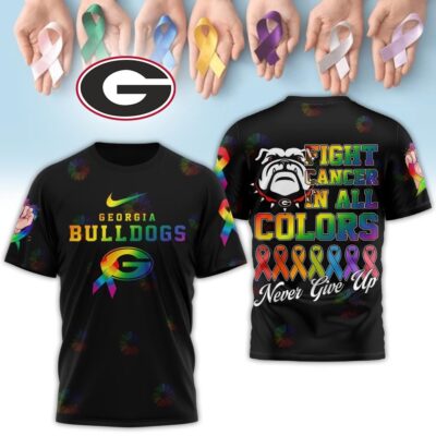 Georgia Bulldogs | Premium NCAA Fight Cancer In All Colors 3D Shirt