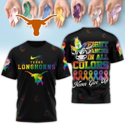 Texas Longhorns | Premium NCAA Fight Cancer In All Colors 3D Shirt