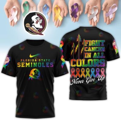 Florida State Seminoles | Premium NCAA Fight Cancer In All Colors 3D Shirt