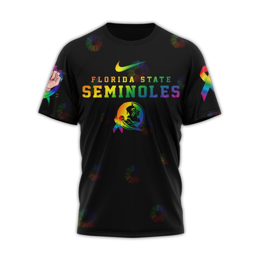 Florida State Seminoles | Premium NCAA Fight Cancer In All Colors 3D Shirt - Image 2
