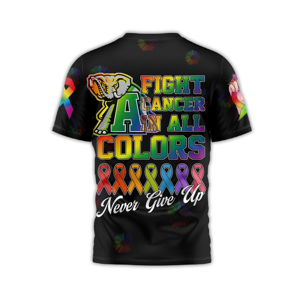 Alabama Crimson Tide | Premium NCAA Fight Cancer In All Colors 3D Shirt - Image 3