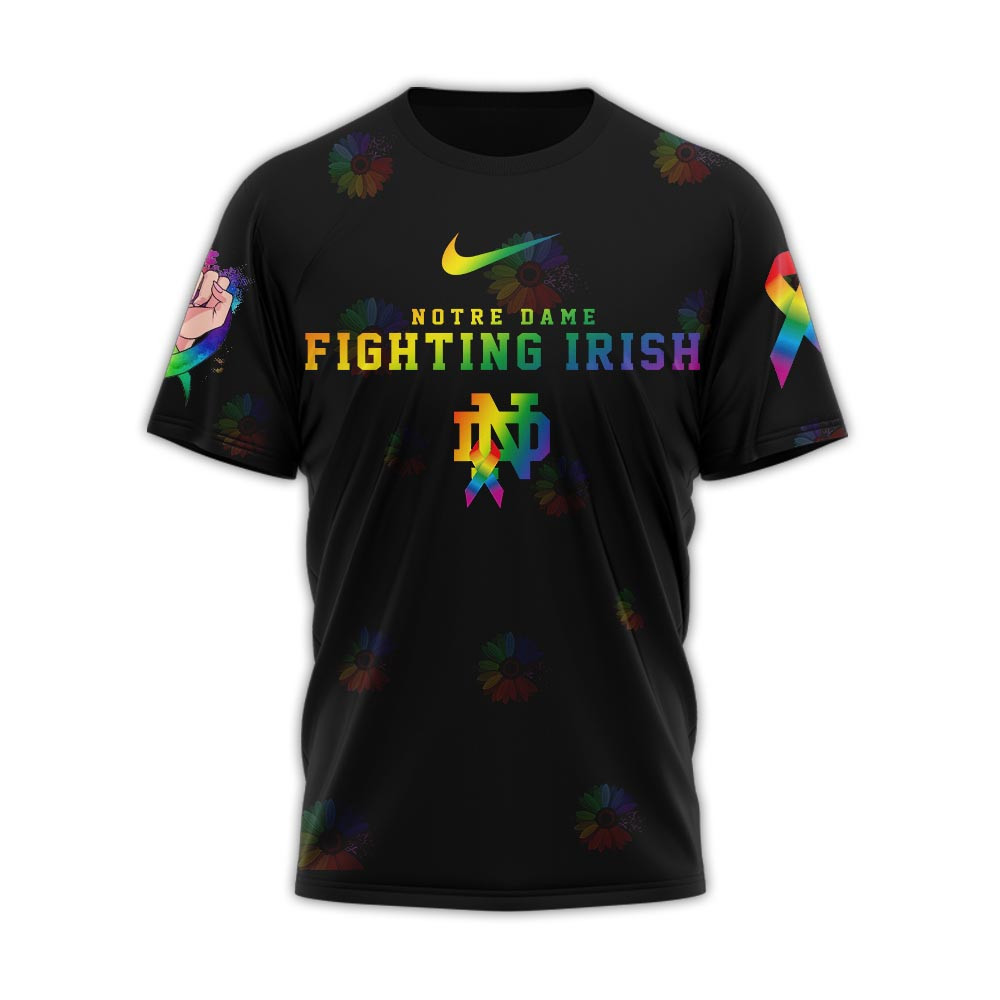 Notre Dame Fighting Irish | Premium NCAA Fight Cancer In All Colors 3D Shirt - Image 2