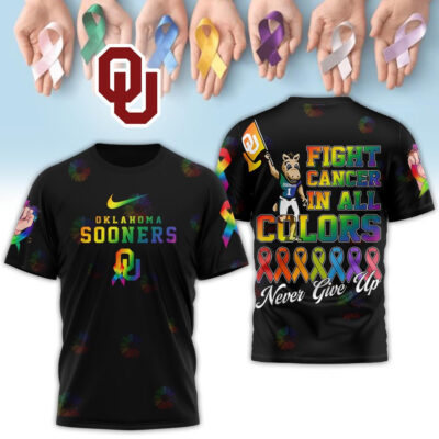 Oklahoma Sooners | Premium NCAA Fight Cancer In All Colors 3D Shirt