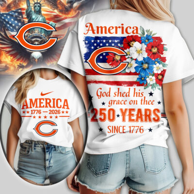 Chicago Bears | Premium NFL America God Shed His Grace On Thee Women Shirt