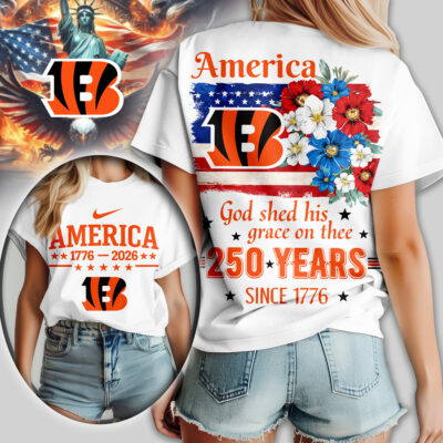 Cincinnati Bengals | Premium NFL America God Shed His Grace On Thee Women Shirt